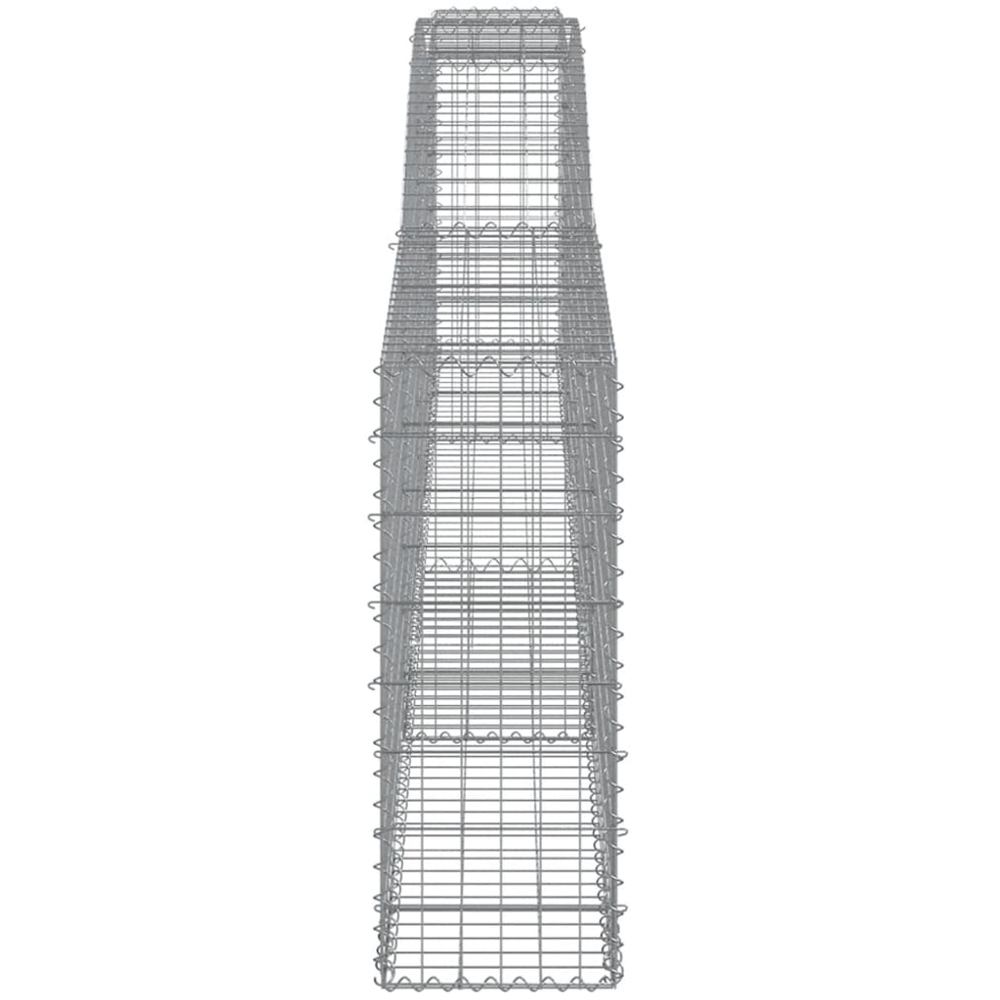 vidaXL Silver Galvanised Iron Arched Gabion Basket 80/100 x 30 x 400cm 15 Pack Image 3