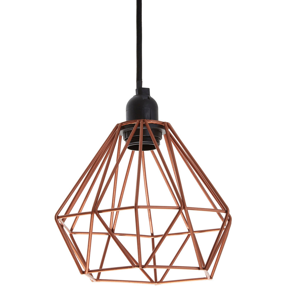 Premier Housewares Bartol Copper Metal Wire Pendant Light Image 3
