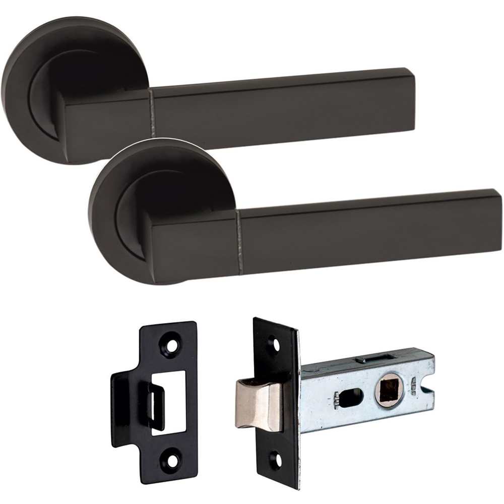 Golden Grace Matt Black Capri Door Handle Set Image 1