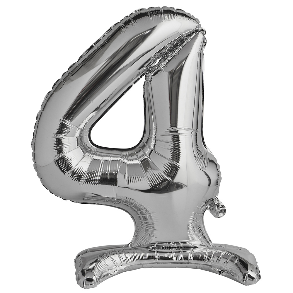 Wilko 30inch 4 Silver Foil Air Filled Balloon Image 1