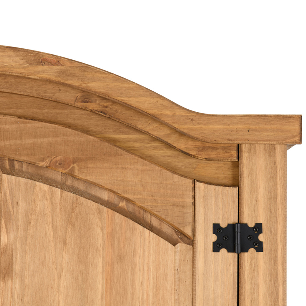 Seconique Corona 3 Door Distressed Waxed Pine Wardrobe Image 5