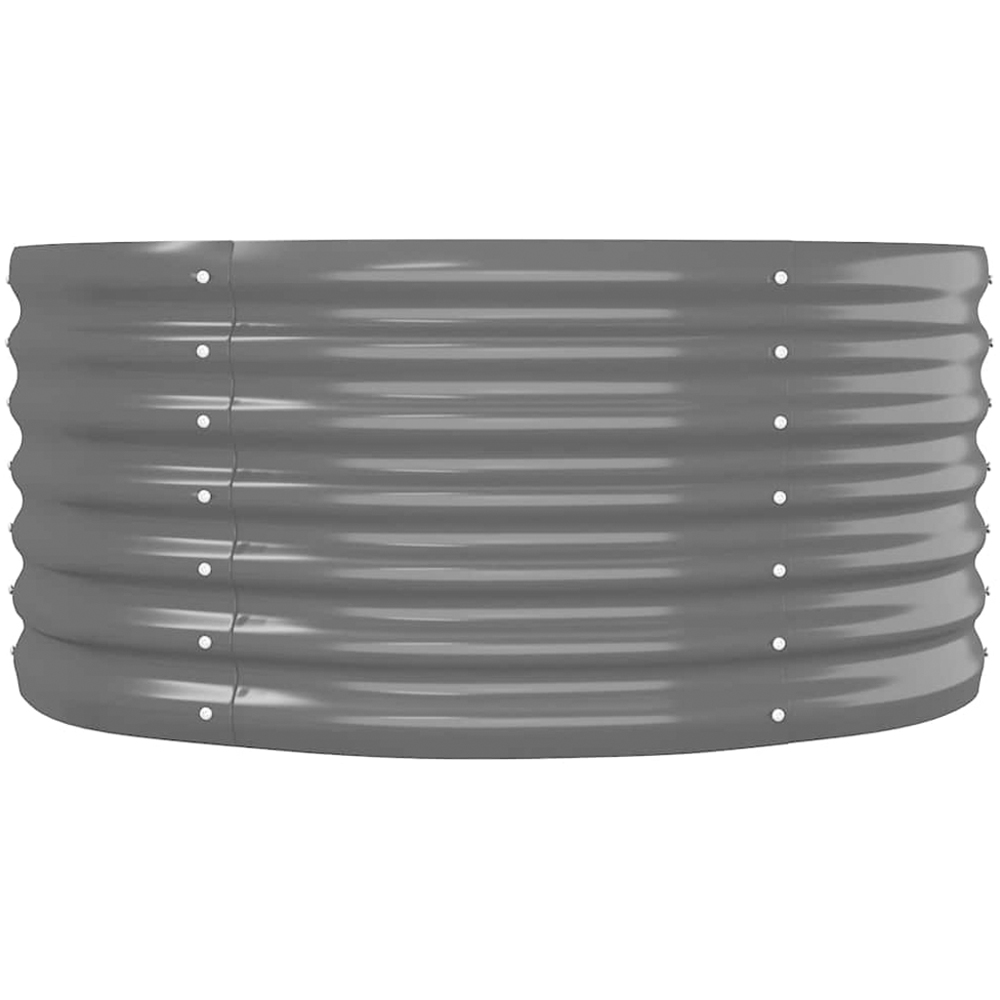 vidaXL Anthracite Galvanised Steel Oval Extra Long Raised Garden Bed 440 x 80 x 36cm Image 3