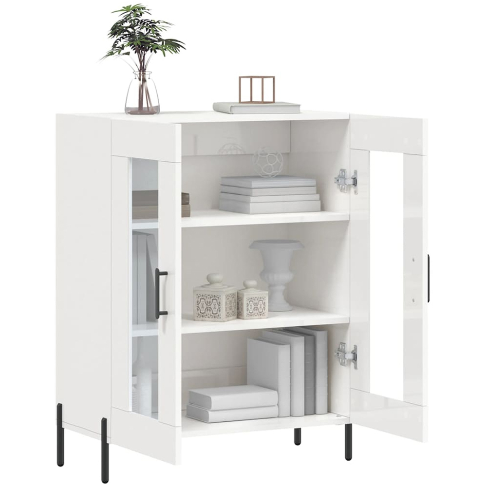 vidaXL 2 Door High Gloss White Sideboard Image 4