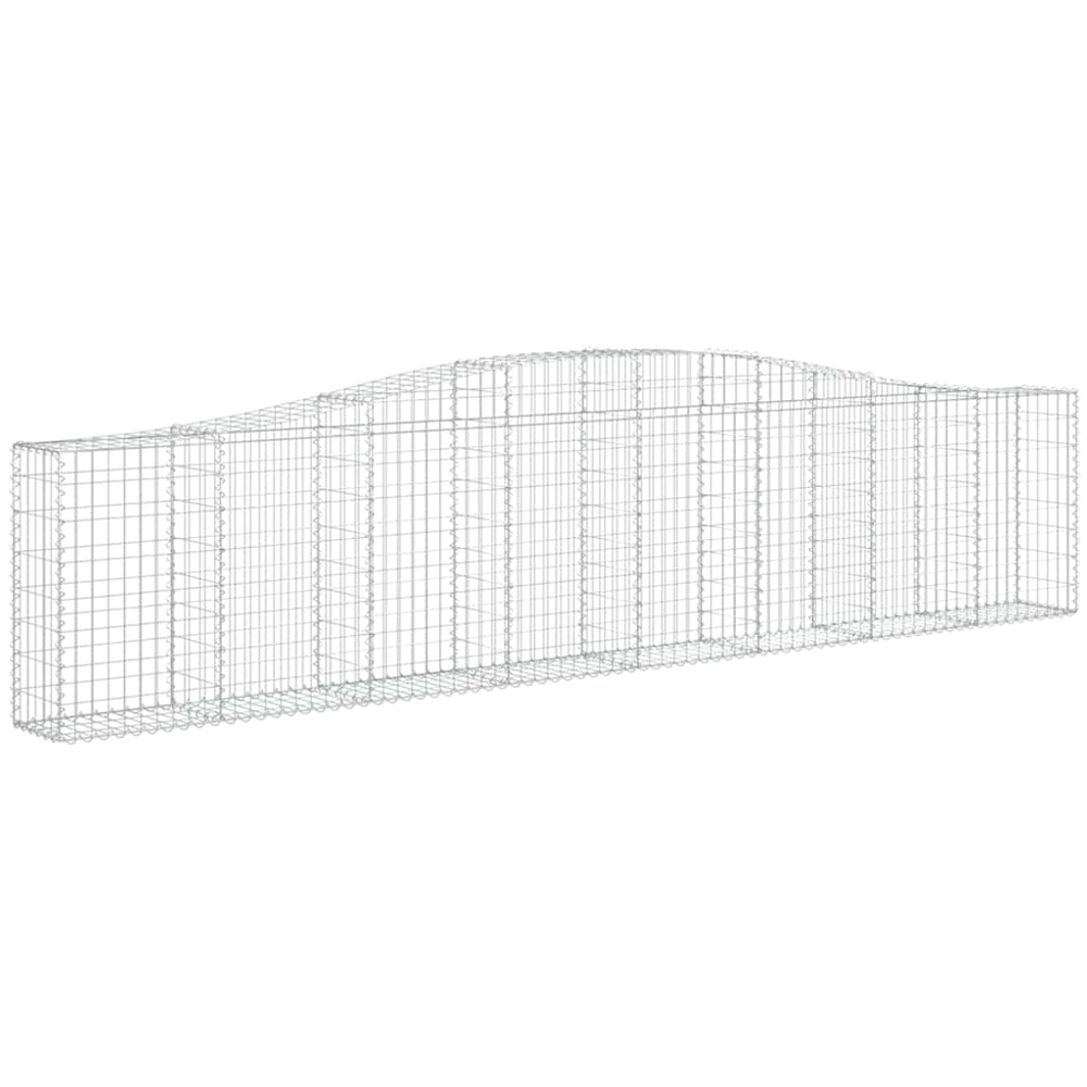 vidaXL Silver Galvanised Iron Arched Gabion Basket 400 x 30 x 80/100cm 6 Pack Image 1