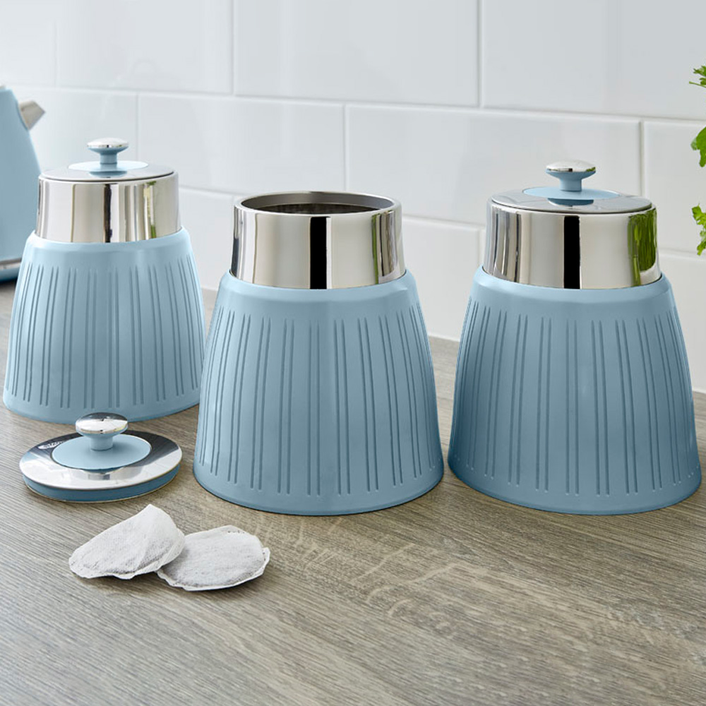 Swan Retro Blue Canisters Set 3 Piece Image 2