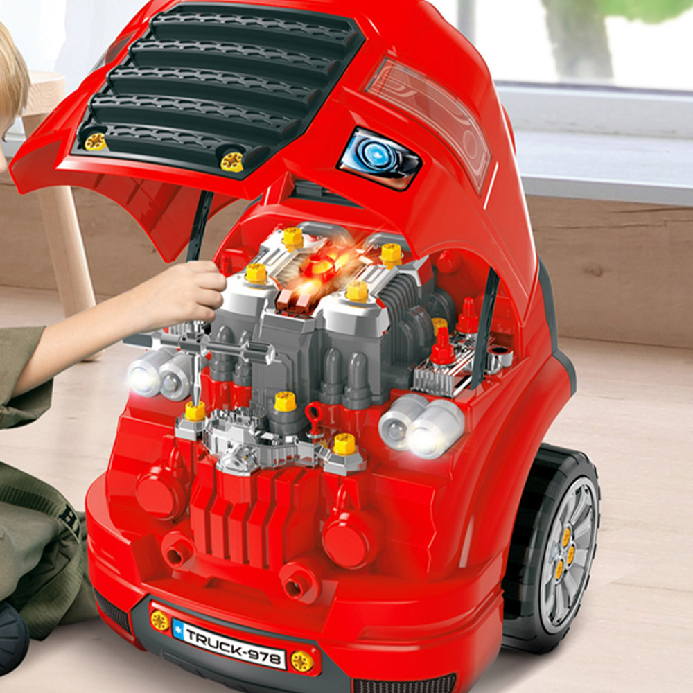 HOMCOM Kids 61 Piece Truck Engine Workshop Toy Set Image 2