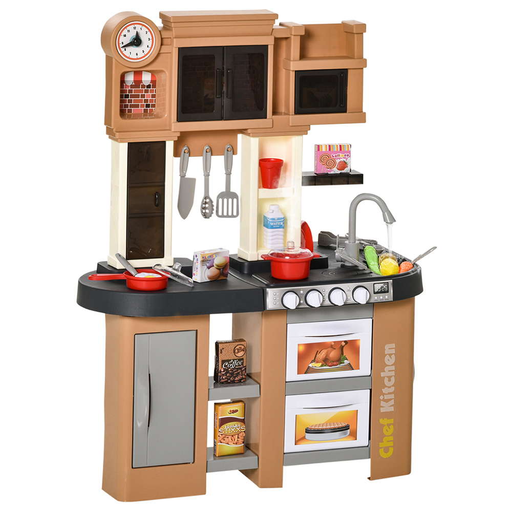 HOMCOM Kids Kitchen Play Set with 58 Toy Accessories Image 1
