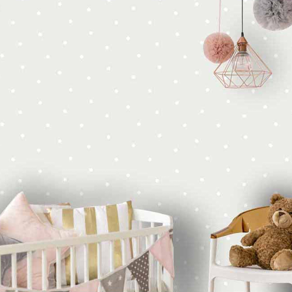 Holden Decor Dotty Pattern Childrens Polka Dot Spots Grey Wallpaper Image 3