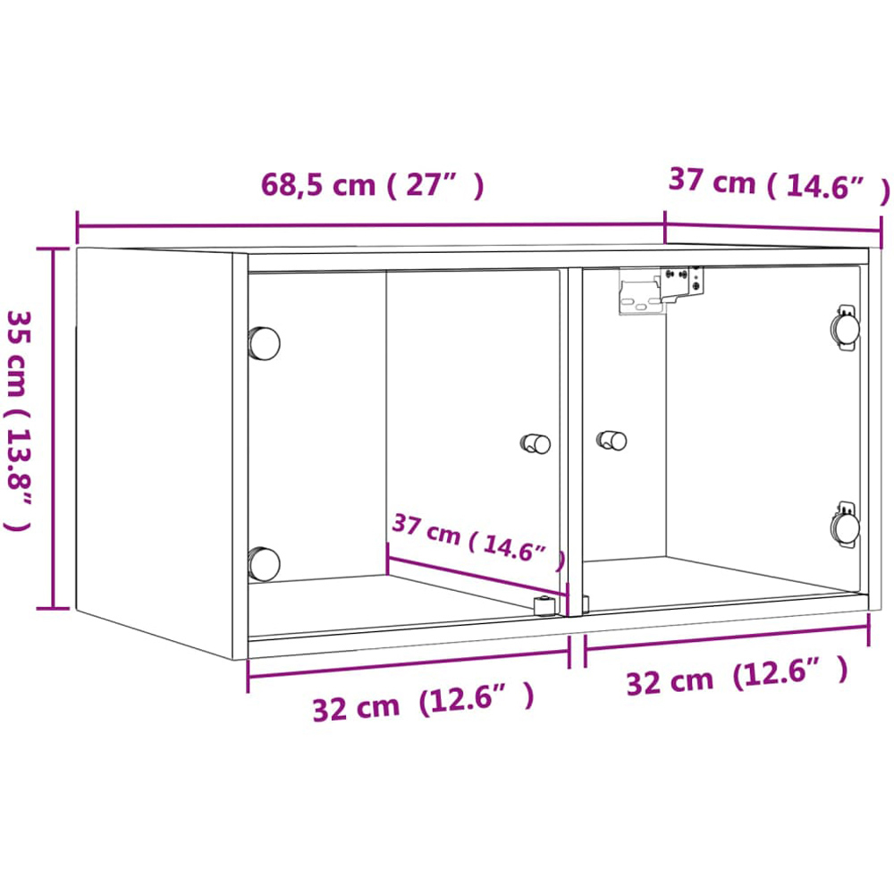 vidaXL 2 Door Concrete Grey Wall Cabinet Set of 2 Image 7