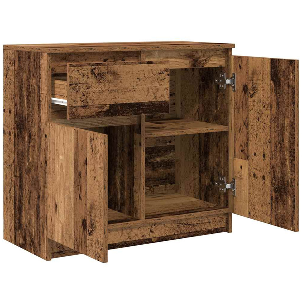 vidaXL 2 Door Single Drawer Old Wood Sideboard Image 5