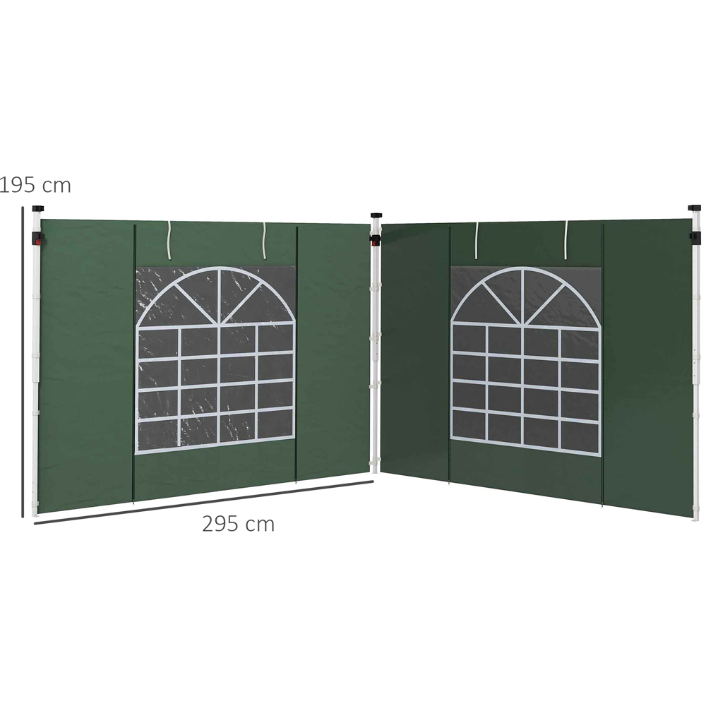 Outsunny Green Replacement Gazebo Side Panel 2 Pack Image 3