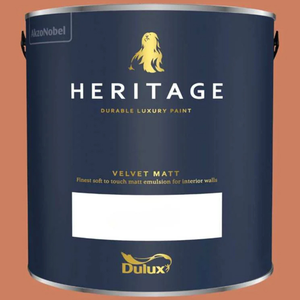 Dulux Heritage Walls and Ceilings Inca Orange Velvet Matt Emulsion Paint 2.5L Image 2