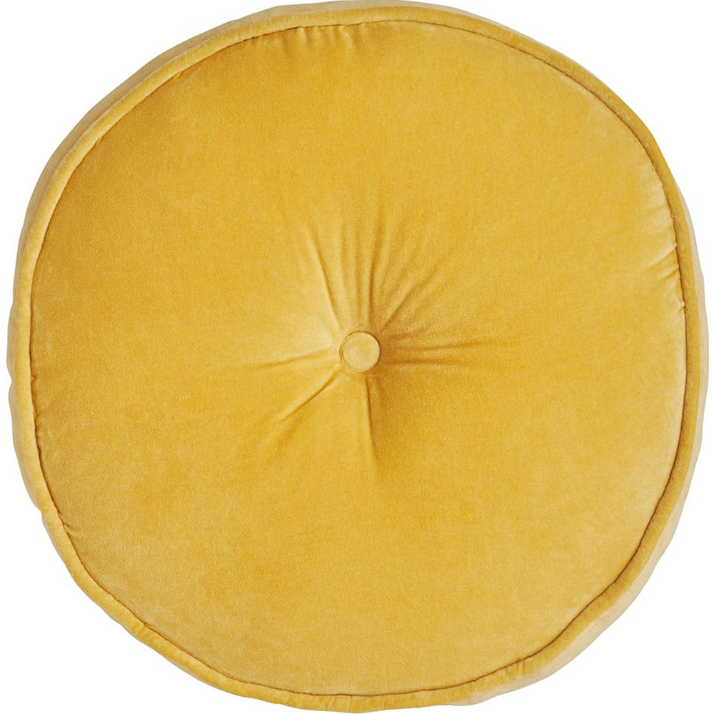 Wilko Yellow Round Cushion 45cm Image 1
