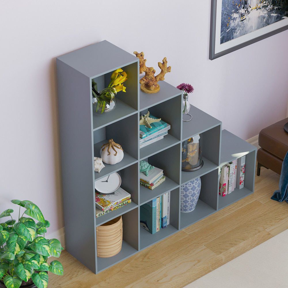 Vida Designs Durham 10 Grey Cube Staircase Storage Unit Image 4