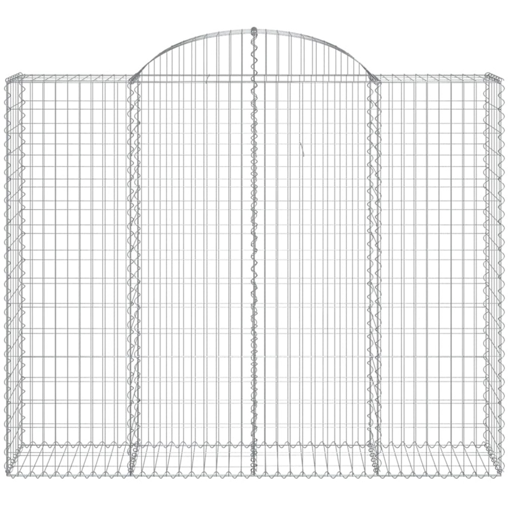 vidaXL Silver Galvanised Iron Arched Gabion Basket 200 x 50 x 160/180cm 11 Pack Image 2