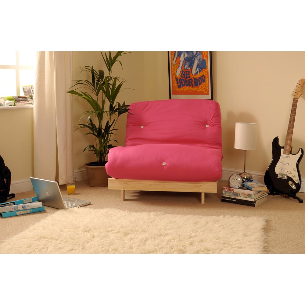 Brooklyn Small Double Sleeper Pink Futon Base and Mattress Image 3