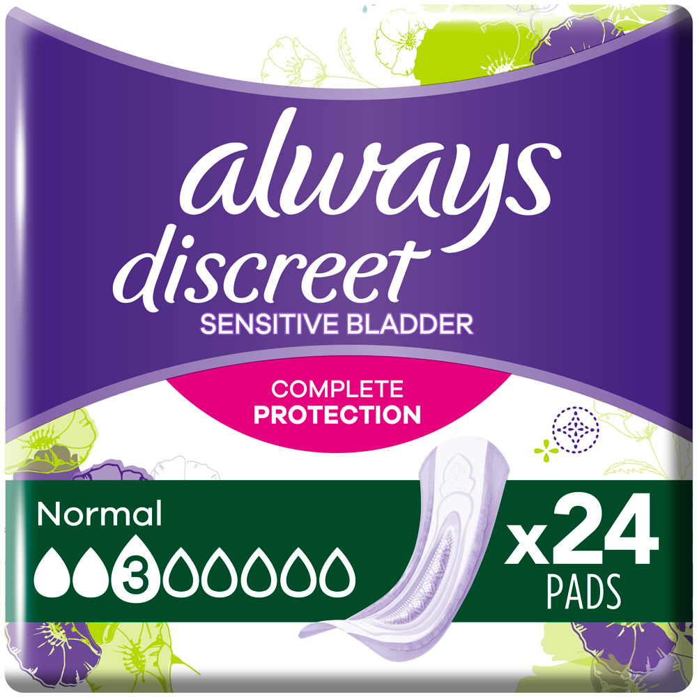 Always Discreet Complete Protection Normal Incontinence Pads 24 Pack