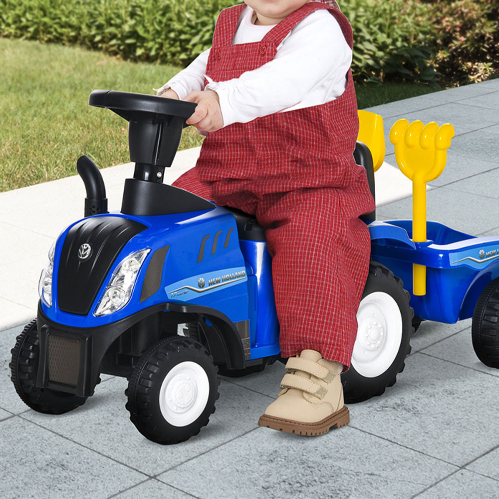 HOMCOM Kids Foot-To-Floor Ride-on Tractor with Rake and Shovel Image 2