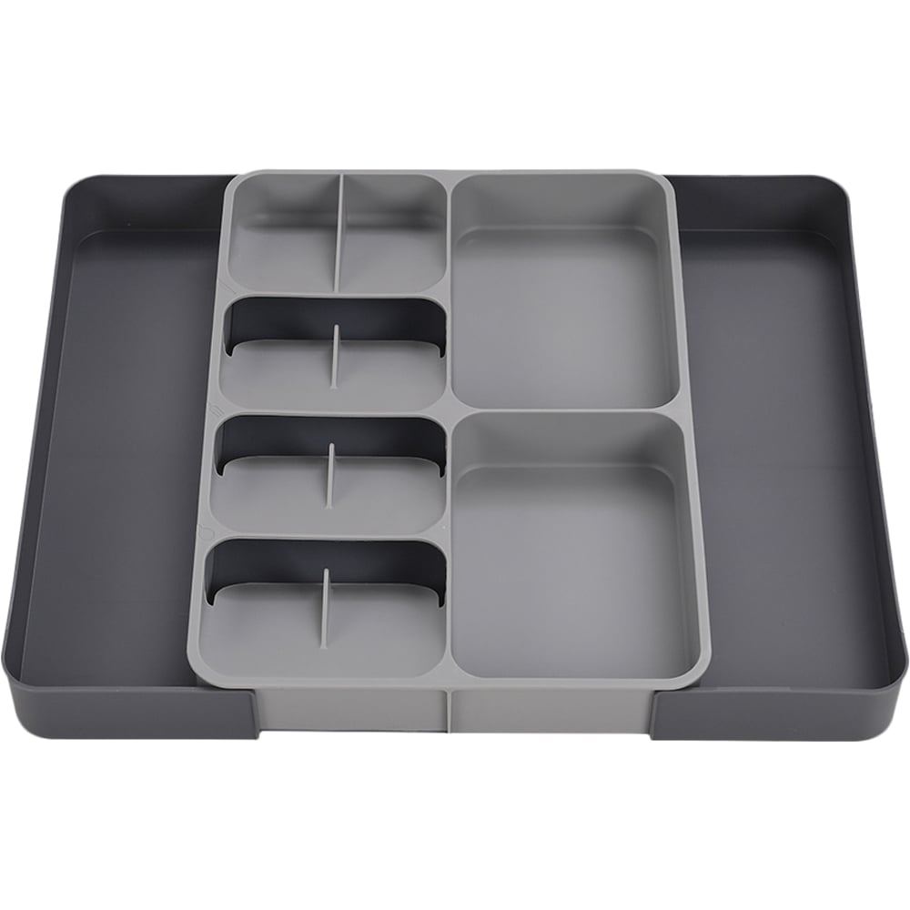 Living and Home Grey Expandable Cutlery Tray Image 1