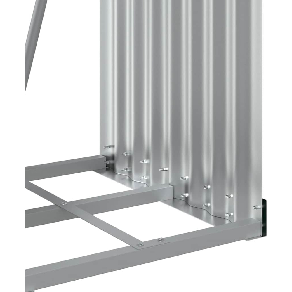 vidaXL Anthracite Galvanised Steel Firewood Log Holder 170 x 40 x 45cm Image 5
