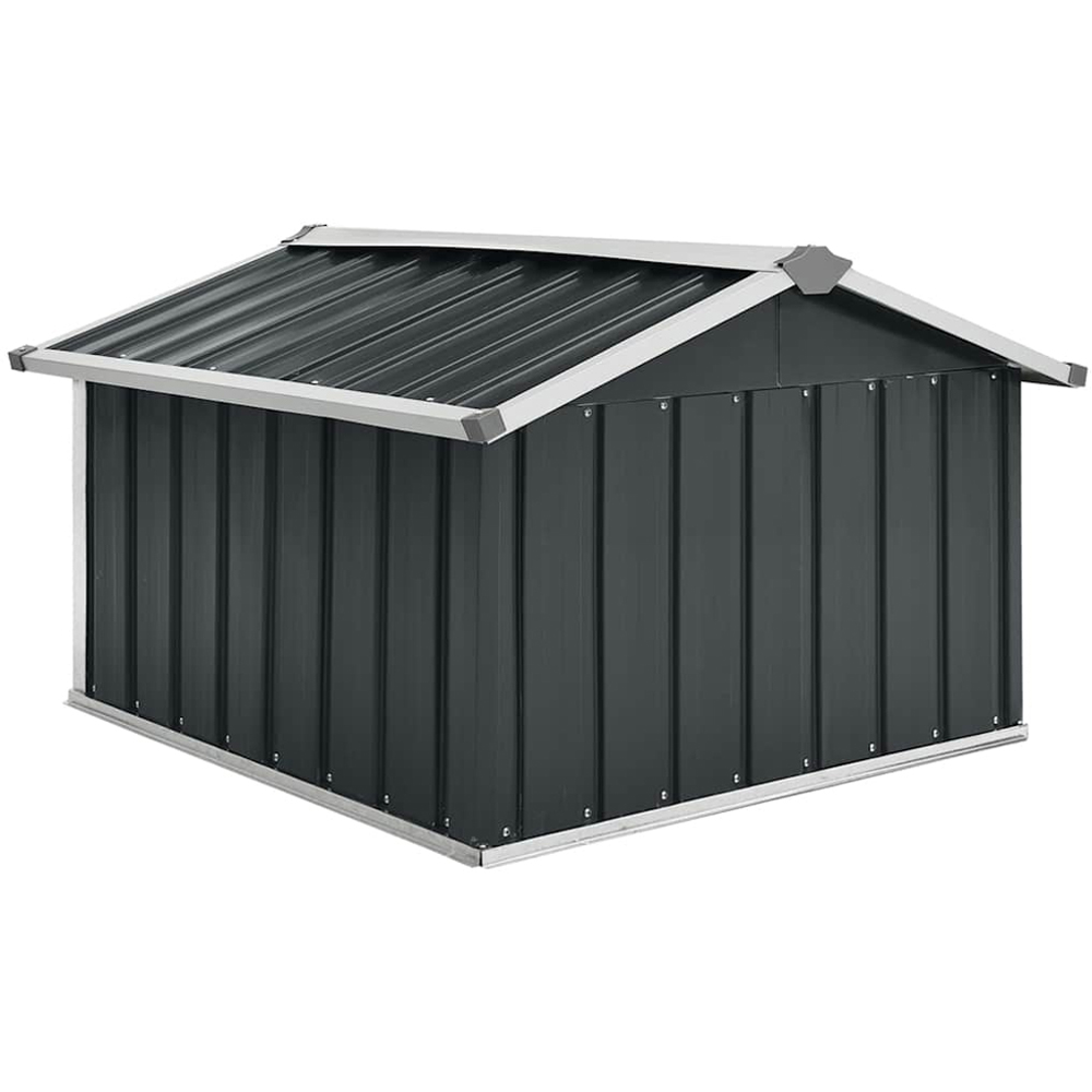 vidaXL 3 x 3.2ft Anthracite Galvanised Steel Apex Garden Lawnmower Shed Image 2