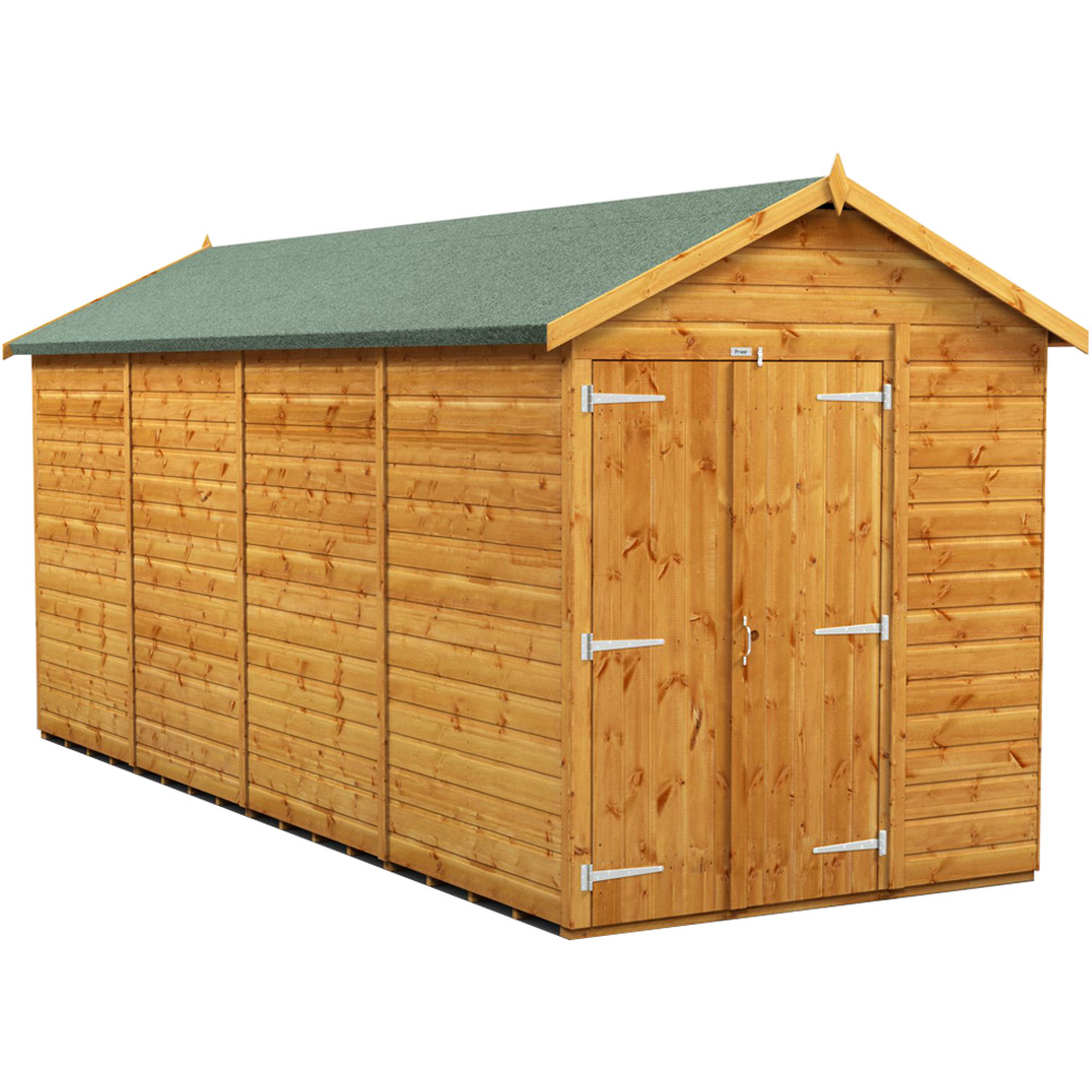Power Sheds 16 x 6ft Double Door Apex Wooden Shed Image 1