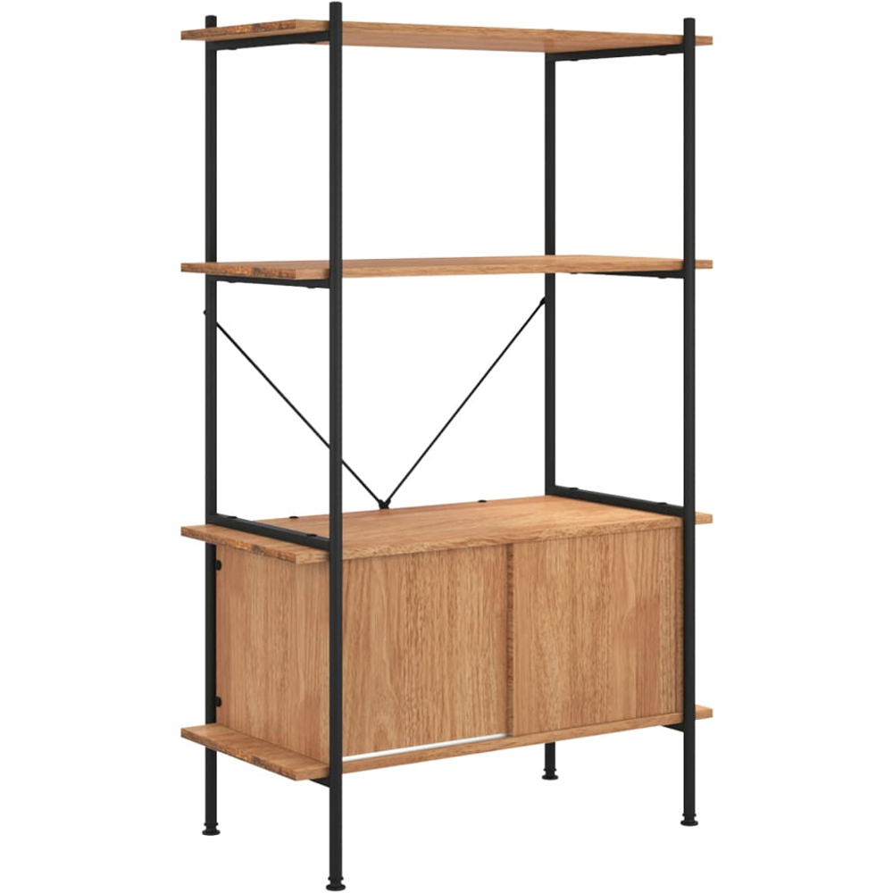 vidaXL 2 Door 3 Shelf Light Brown Shelving Unit Image 2