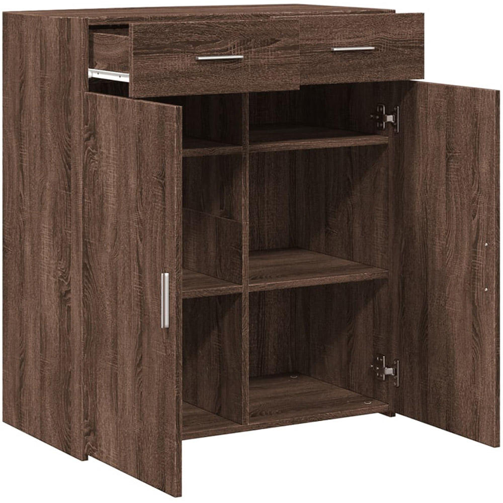 vidaXL 2 Door 2 Drawer Brown Oak Sideboard Image 7