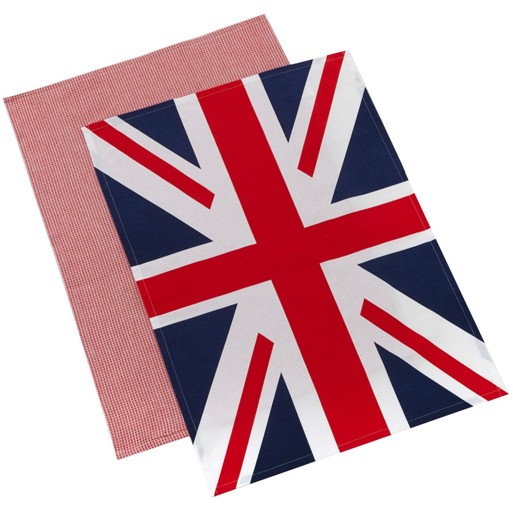 Highlands Homeware Union Jack Kitchen Towel 2 Pack Image 1