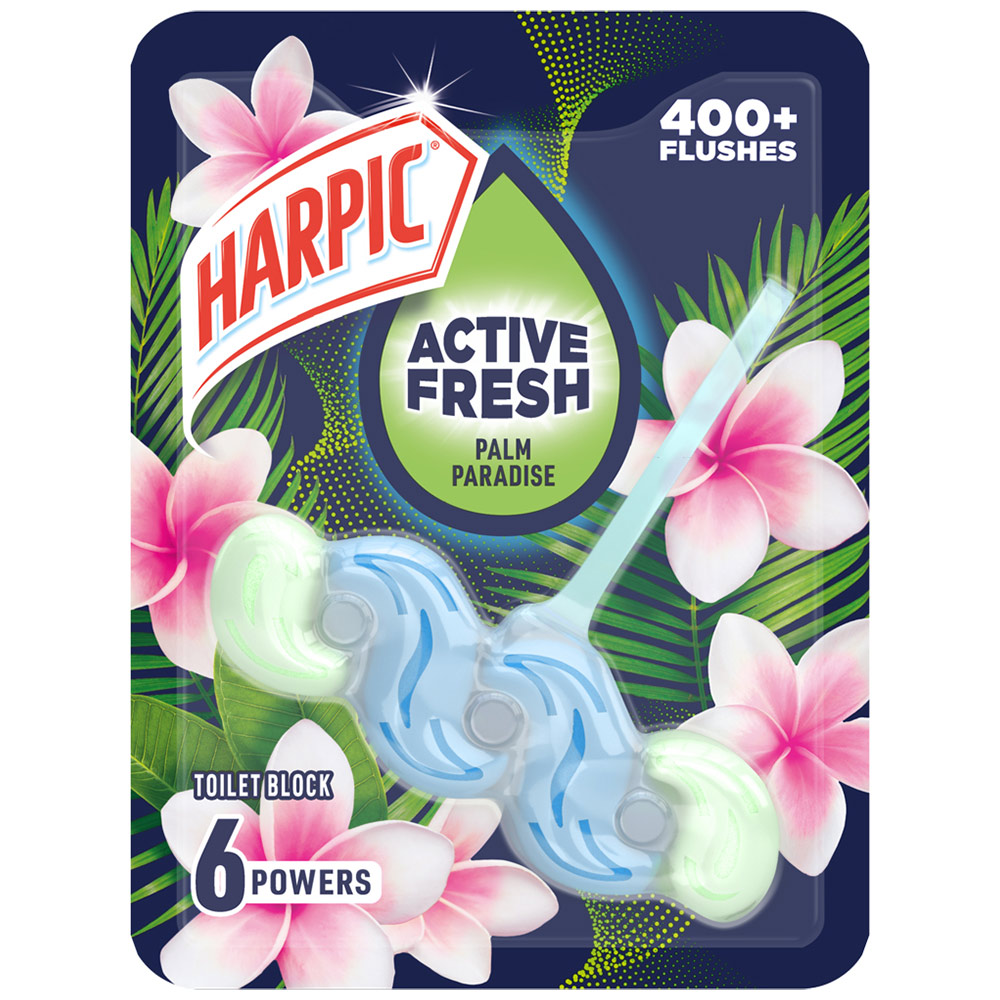 Harpic Active Fresh Palm Paradise Toilet Block Image 1