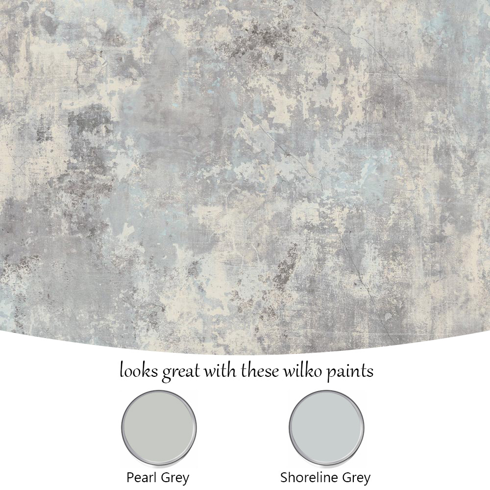Grandeco Distressed Rustic Industrial Concrete Effect Grey Wallpaper Image 5