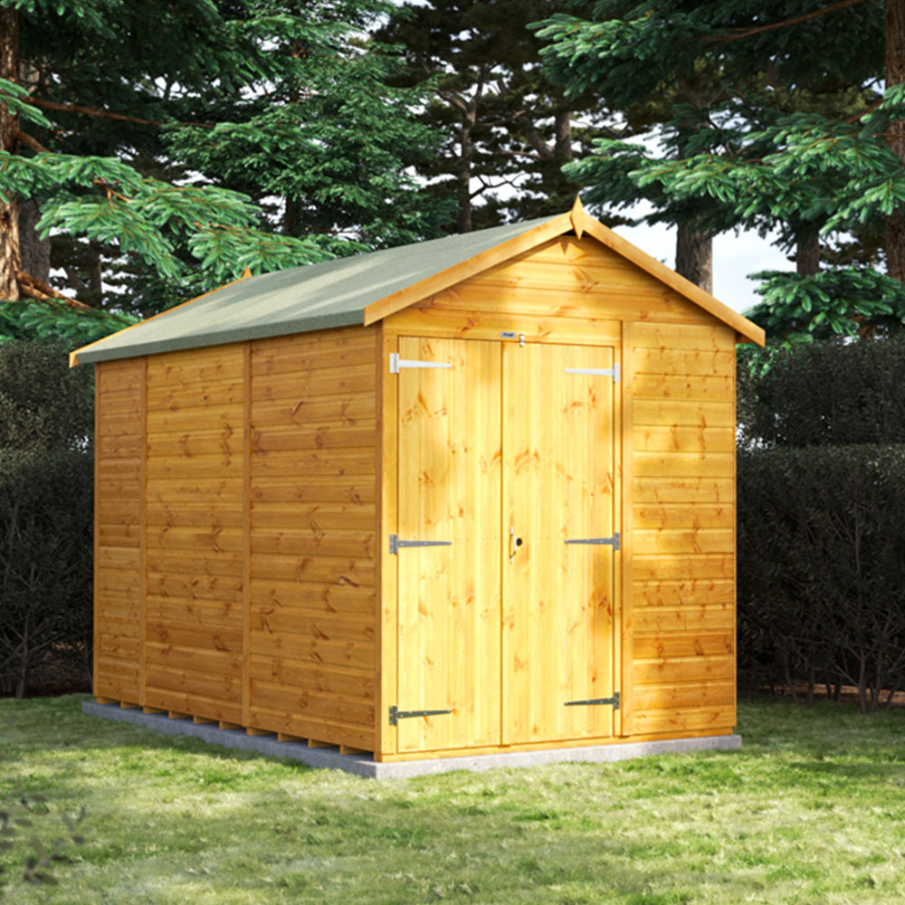 Power Sheds 10 x 6ft Double Door Apex Wooden Shed Image 2