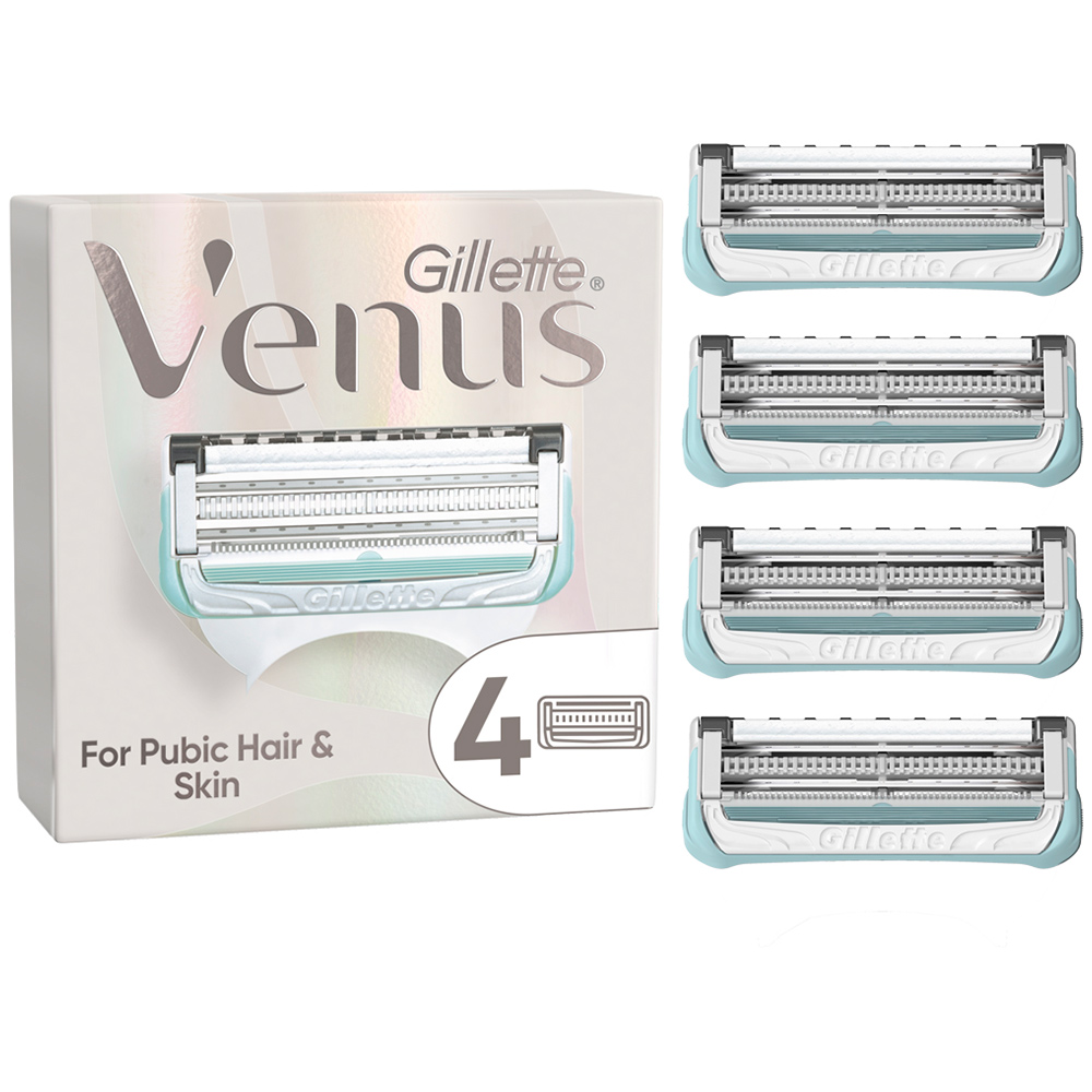 Venus Pubic Hair and Skin Razor Blades 4 Pack Image 2