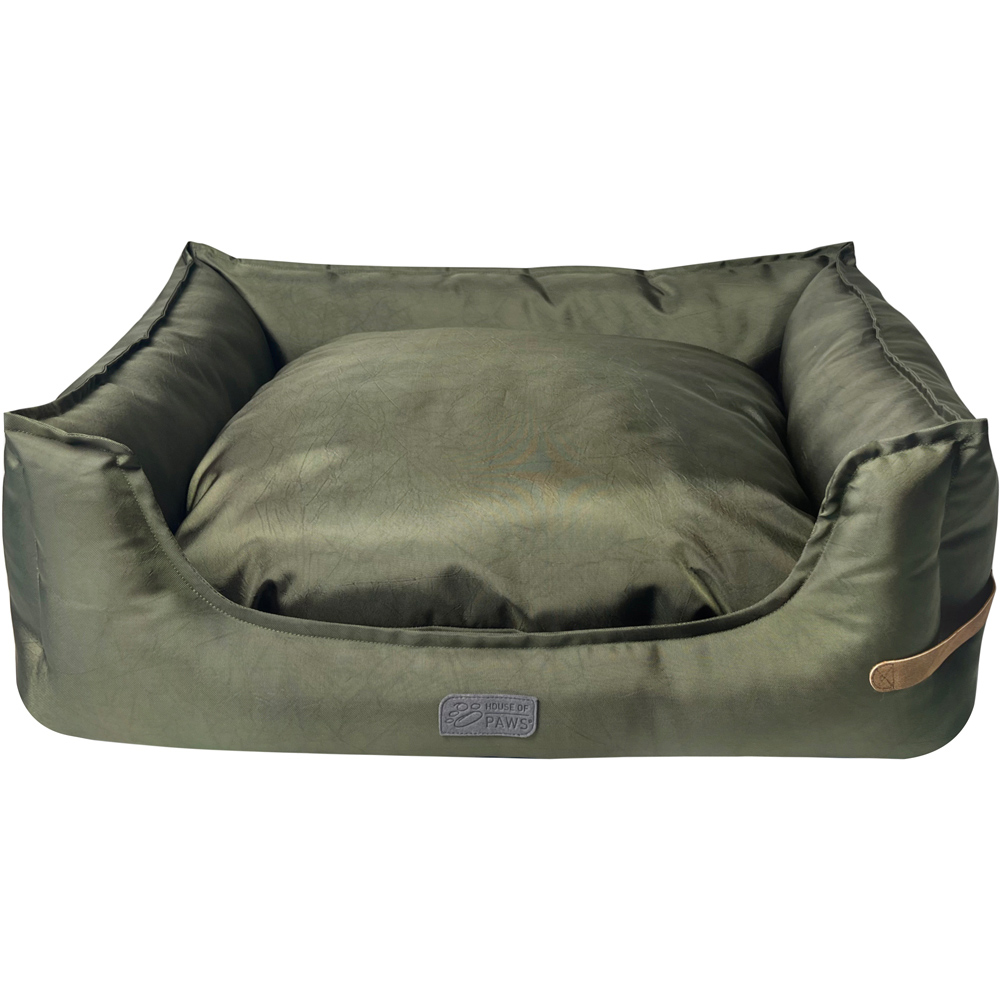 House Of Paws Large Green Water Resistant Rectangle Bed Image 1
