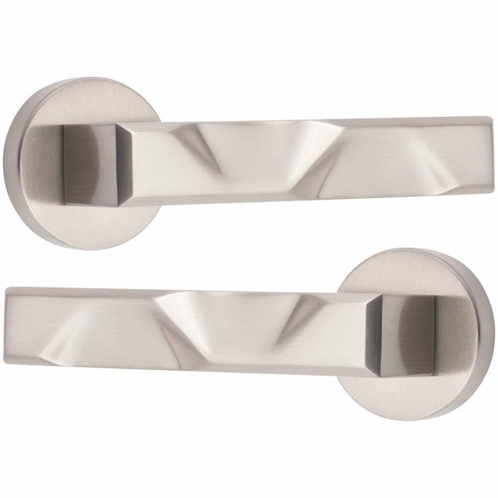 Golden Grace Satin Nickel Modern Nova Premium Door Handle Set 4 Set Image 3
