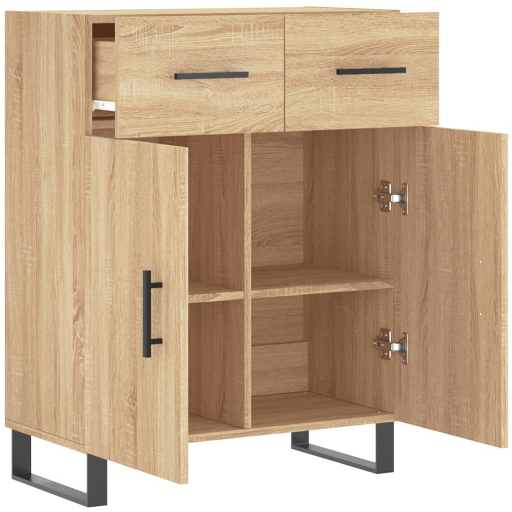 vidaXL 2 Door 2 Drawer Sonoma Oak Sideboard Image 5