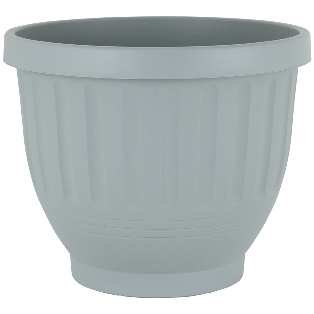 Wham Etruscan Soft Grey Round Recycled Plastic Planter 47cm 4 Pack Image 3