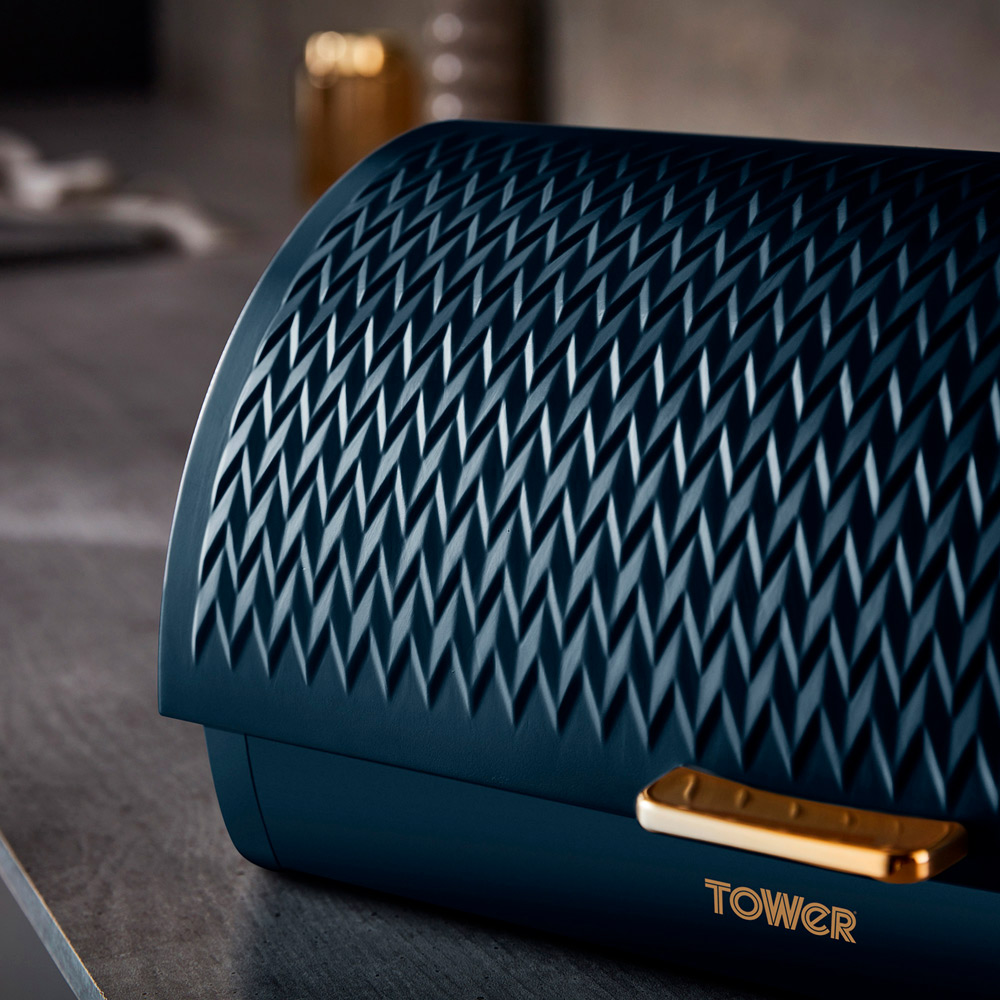 Tower Empire Midnight Blue Roll Top Bread Bin Image 3