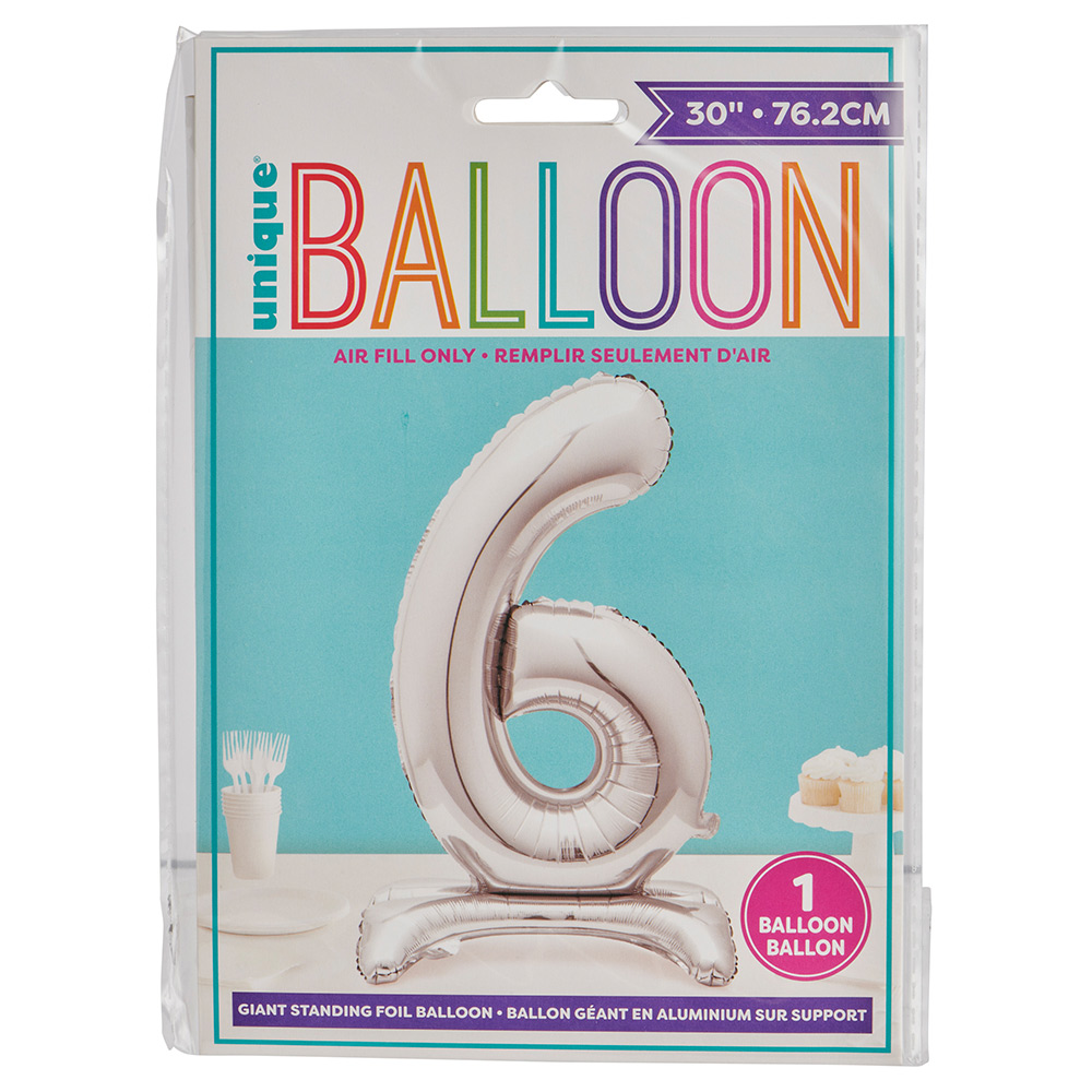 Wilko 30inch 6 Silver Foil Air Filled Balloon Image 2