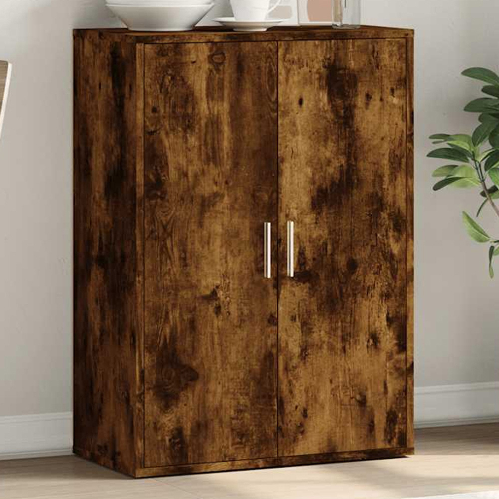 vidaXL 2 Door Smoked Oak Sideboard Image 1