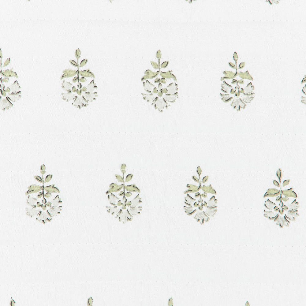 Samaira Printed Bedspread White and Sage Image 5