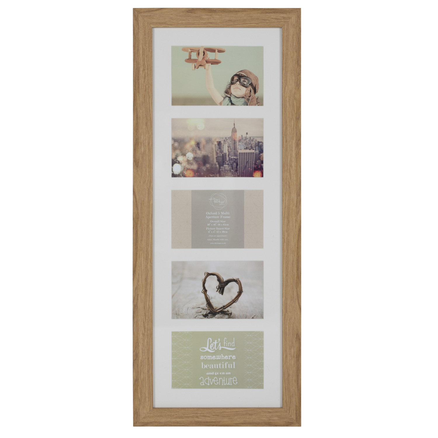 Oxford Wood Effect 5 Aperture Photo Frame Image