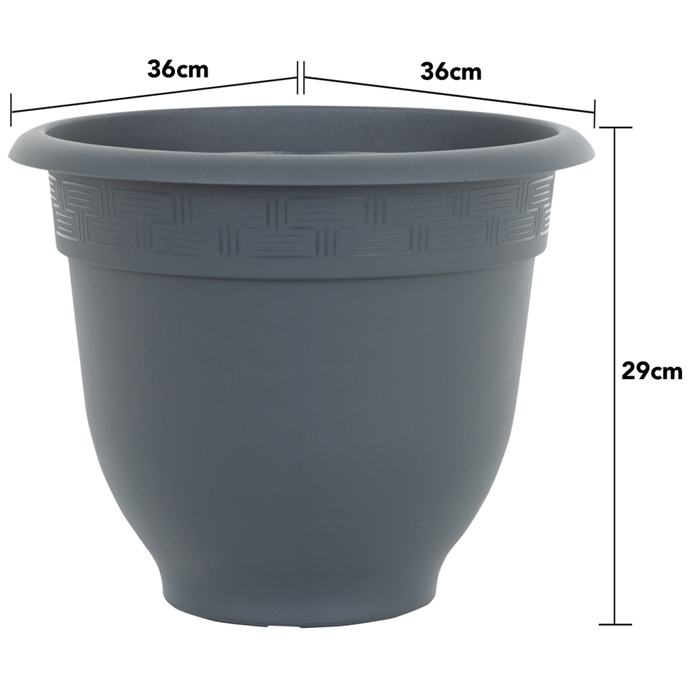 Wham Bell Pot Slate Recycled Plastic Round Planter 36cm 4 Pack Image 4