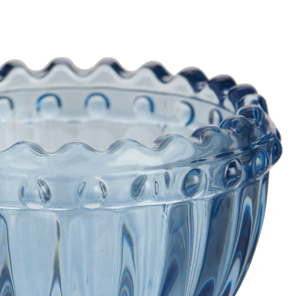 Wilko Embossed Glass Egg Cup Blue Image 2
