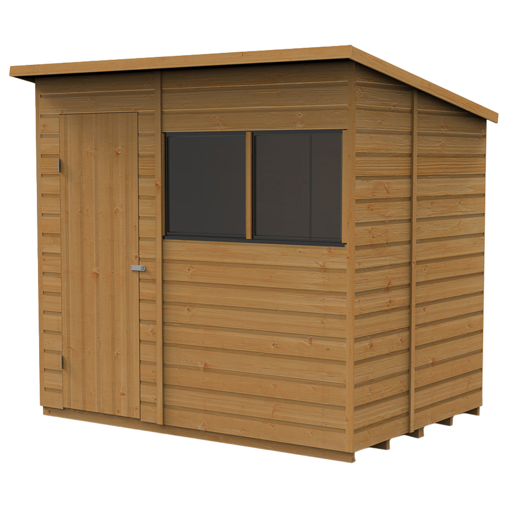 Forest Garden 7 x 5ft Shiplap Dip Treated Tongue and Groove Pent Shed Image 1