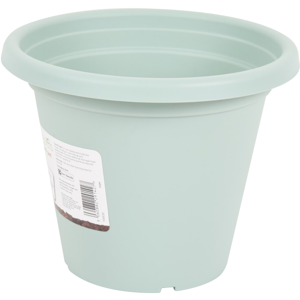 Clever Pots Round Plant Pot with Reservoir Sage 20cm Image 3