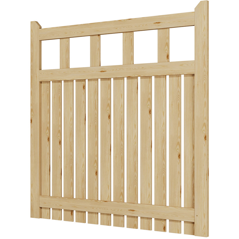 Outdoor Minimalist Nature Wooden Straight-Corner Garden Fence Door, 120 x 120 x 2.5cm Image 3