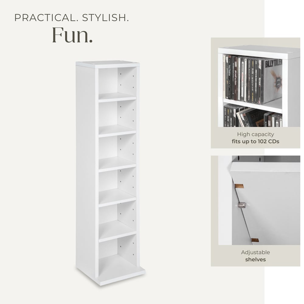 tectake Juliane 6 Shelf White CD Shelf Image 6