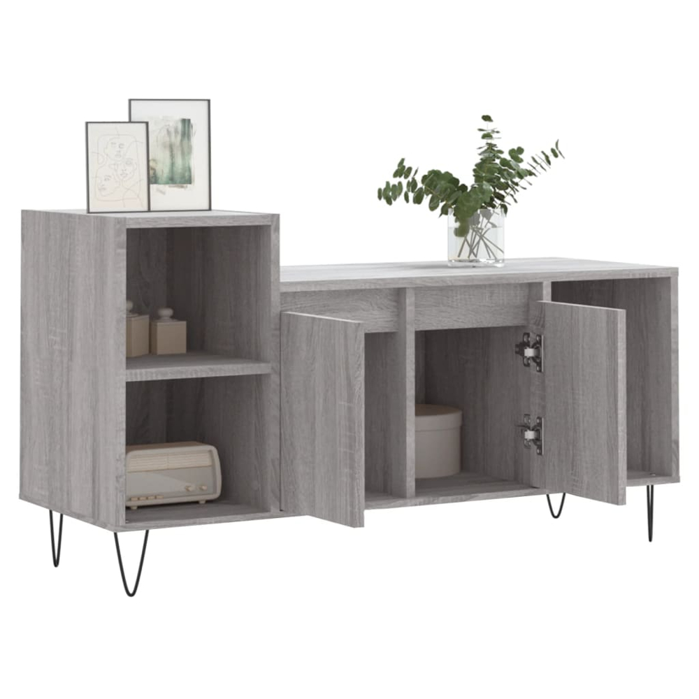 vidaXL 2 Door 3 Shelf Grey Sonoma TV Cabinet Image 4
