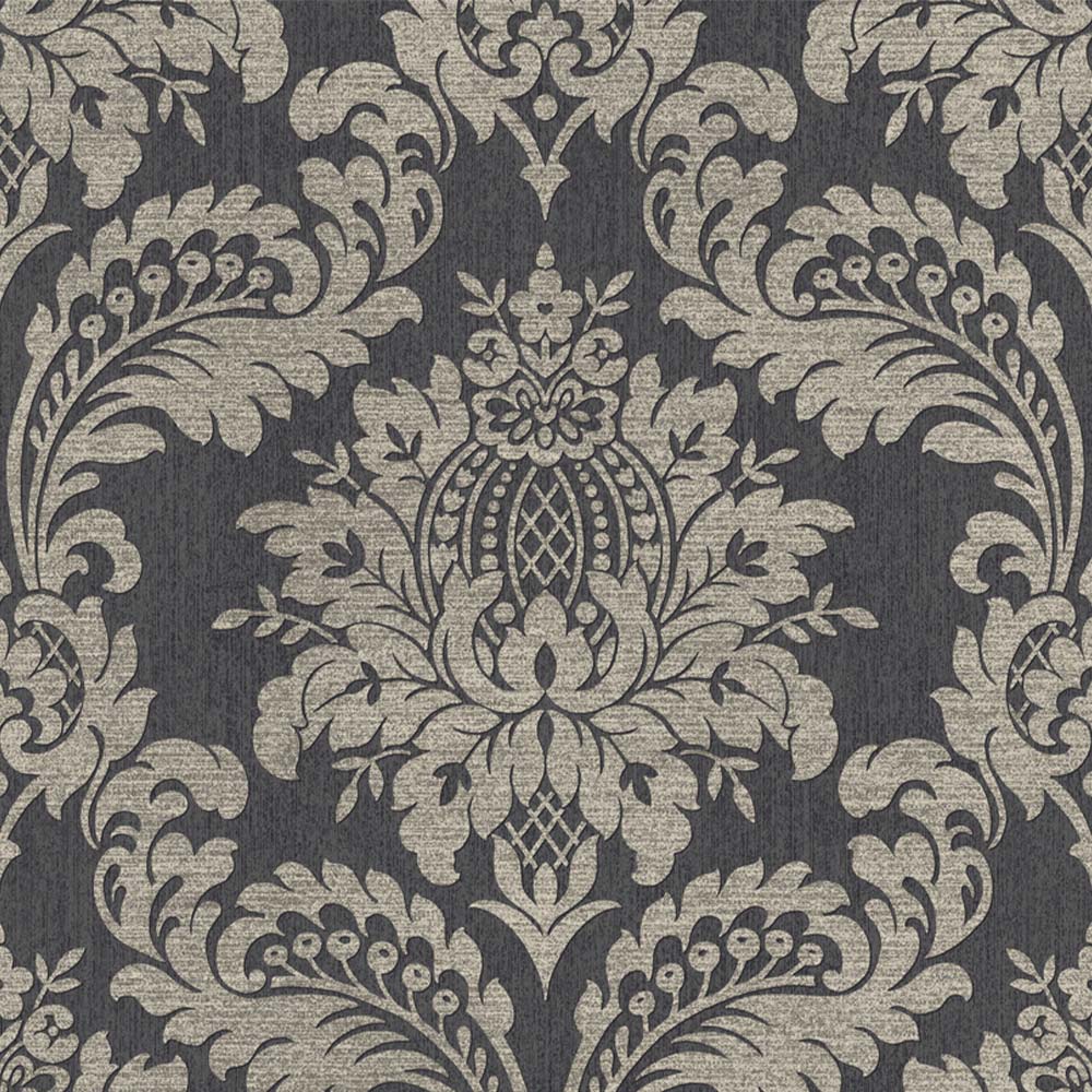 Boutique Archive Damask Black and Gold Wallpaper | Wilko Boutique Archive Damask Black and Gold Wallpaper | Wilko